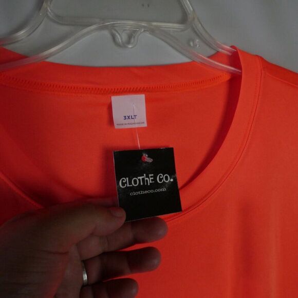 Clothe Co. Men's Size 3XLT T-Shirt Orange Neon BIG & TALL New - Picture 4 of 13